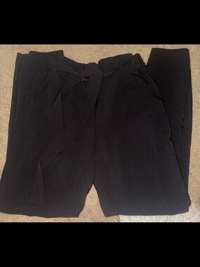 Stella Luce Black High-Waist Trousers with Tie Belt